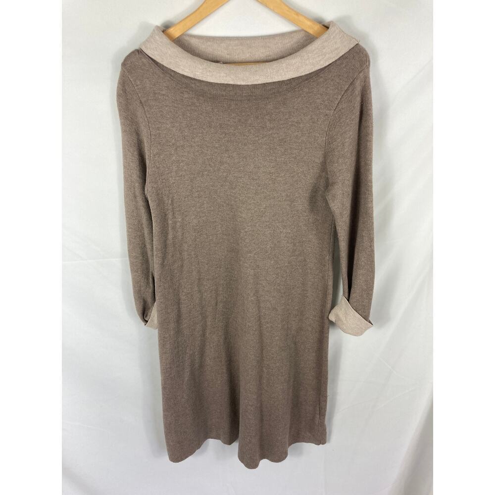 Adrienne Vittadini Two Toned Knit Sweater Dress Size Medium